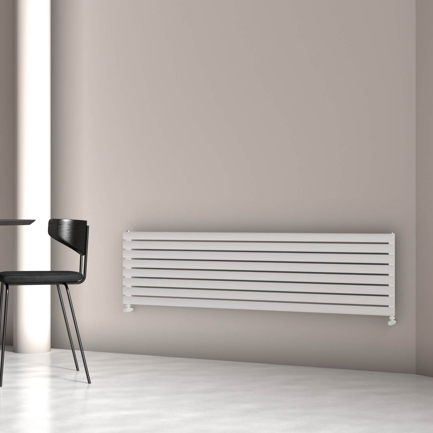 Carisa Tallis XL Horizontaler Aluminium-Heizkörper, modernes Design, Weiß