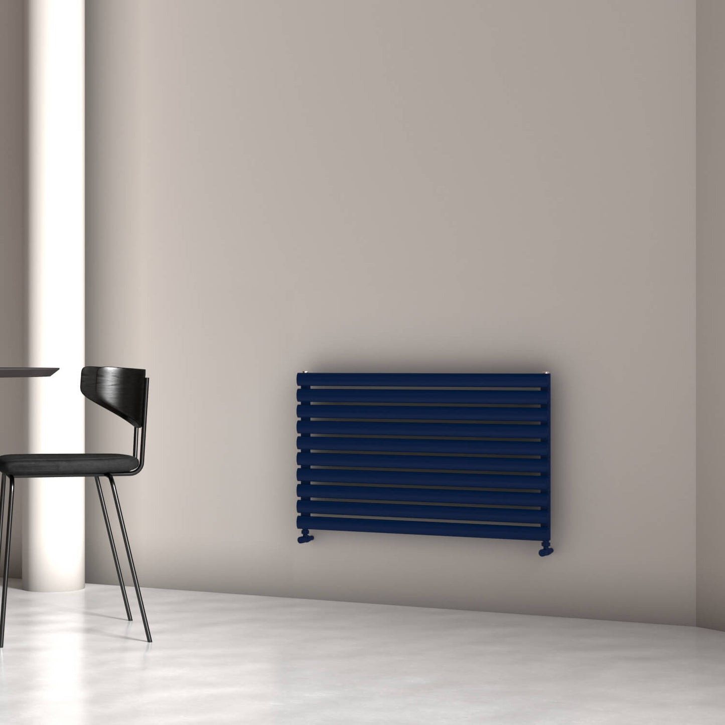 Carisa Tallis Double XL Horizontaler Aluminium-Heizkörper, modernes Design, Marineblau