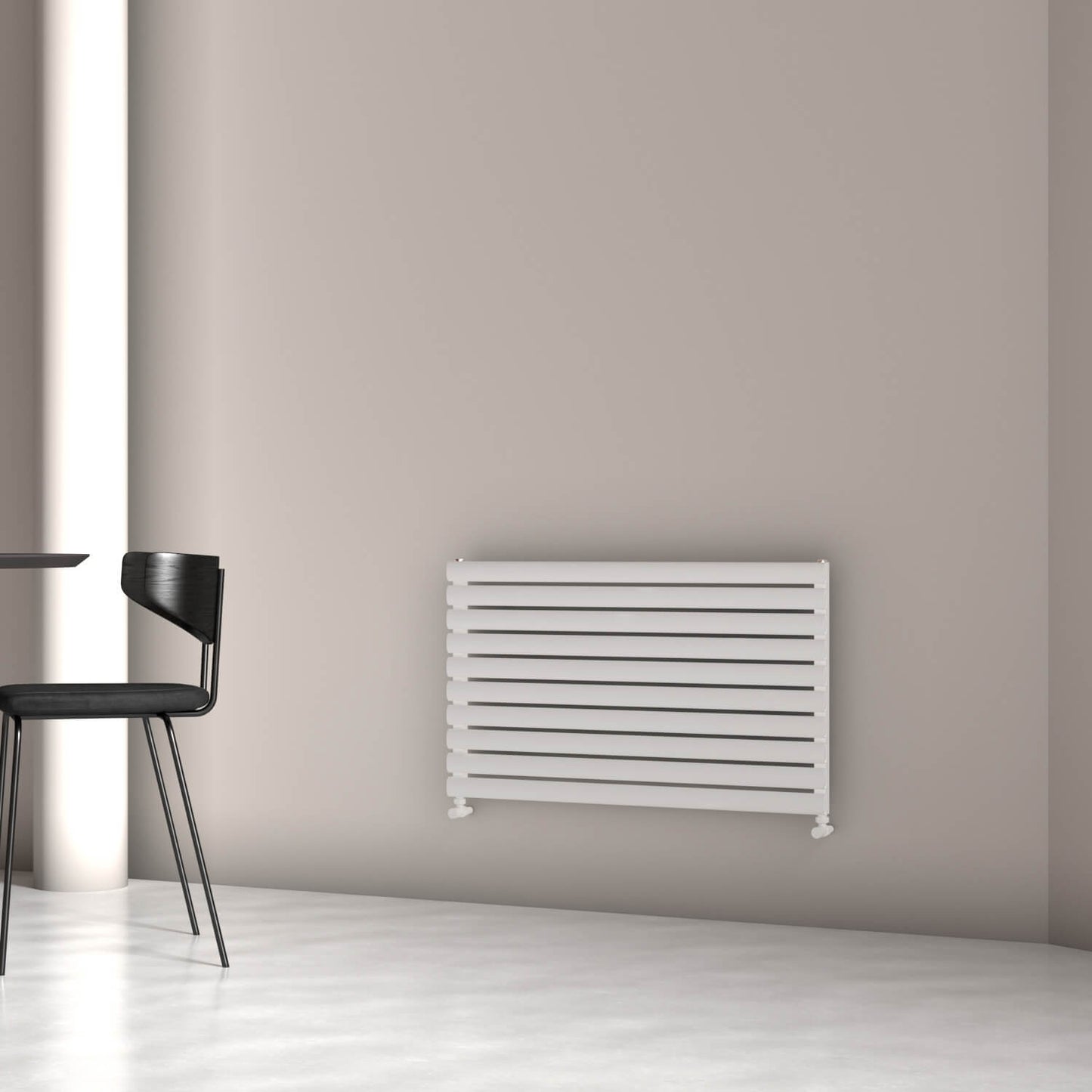 Carisa Tallis XL Horizontaler Aluminium-Heizkörper, modernes Design, Weiß