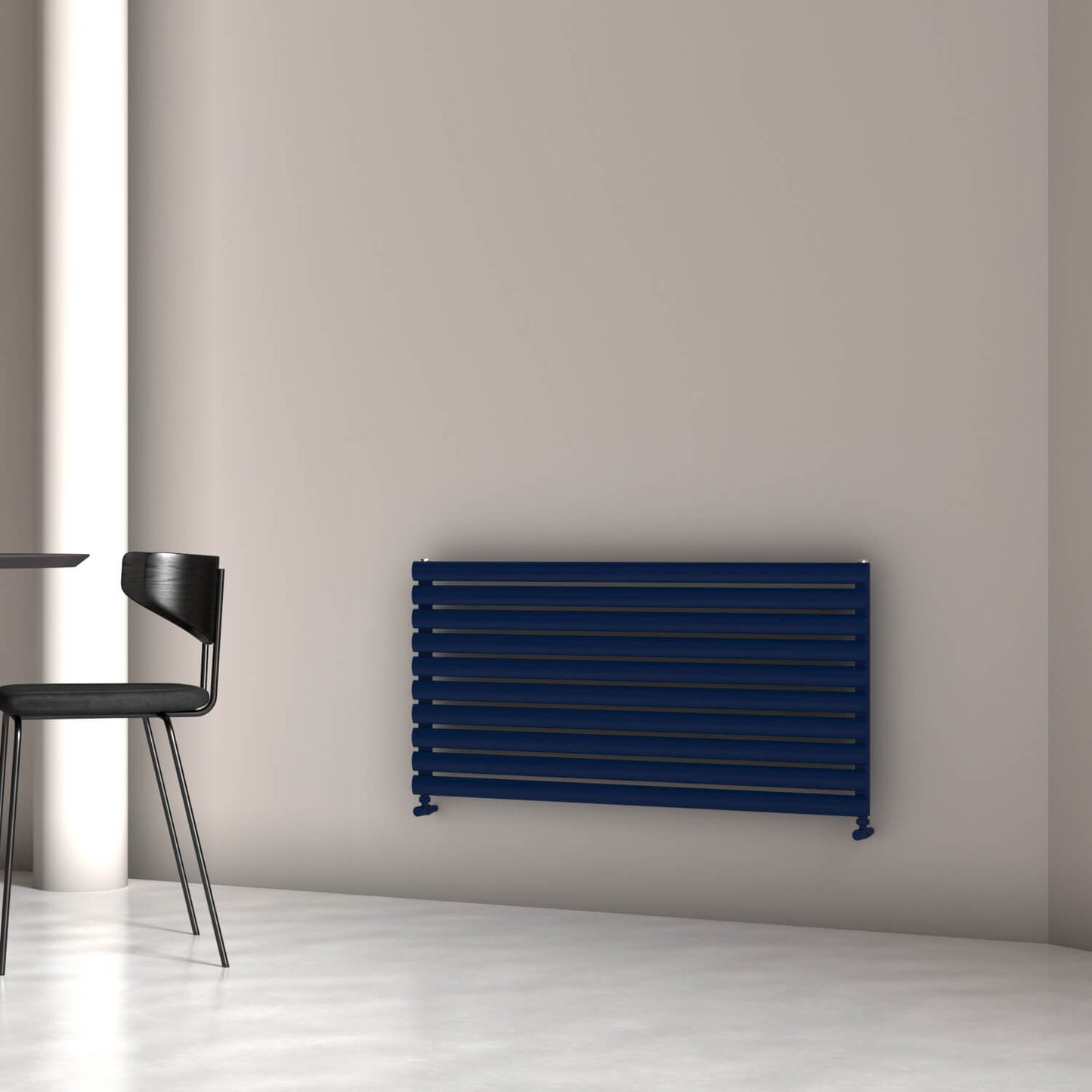 Carisa Tallis Double XL Horizontaler Aluminium-Heizkörper, modernes Design, Marineblau