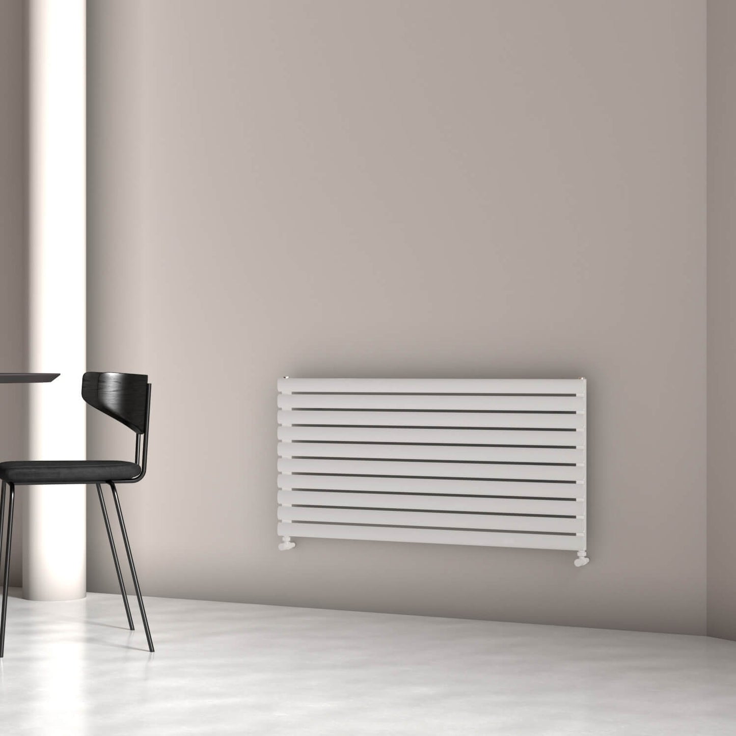 Carisa Tallis XL Horizontaler Aluminium-Heizkörper, modernes Design, Weiß