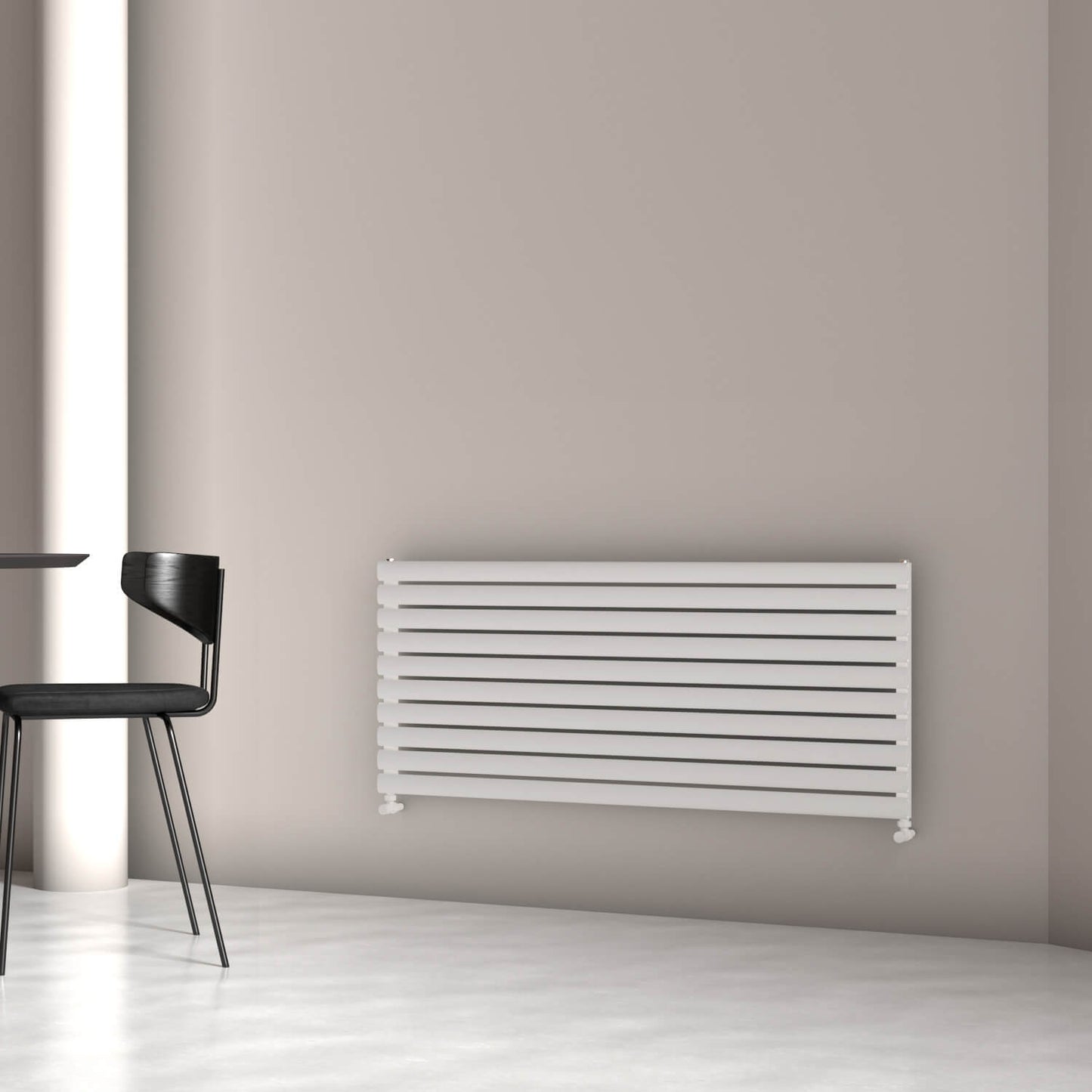 Carisa Tallis XL Horizontaler Aluminium-Heizkörper, modernes Design, Weiß