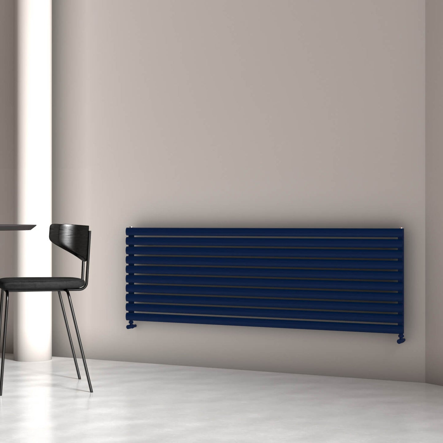 Carisa Tallis Double XL Horizontaler Aluminium-Heizkörper, modernes Design, Marineblau
