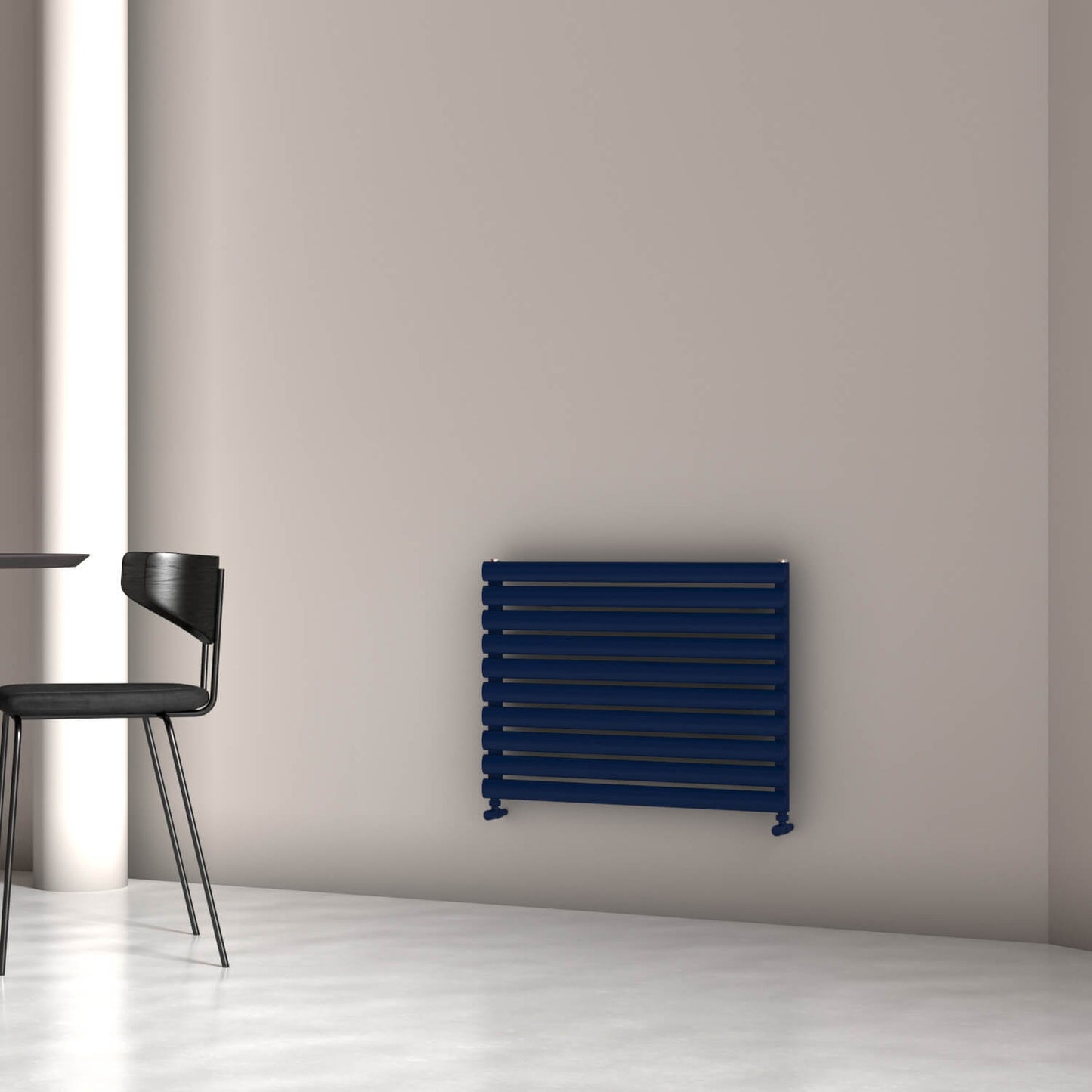 Carisa Tallis Double XL Horizontaler Aluminium-Heizkörper, modernes Design, Marineblau