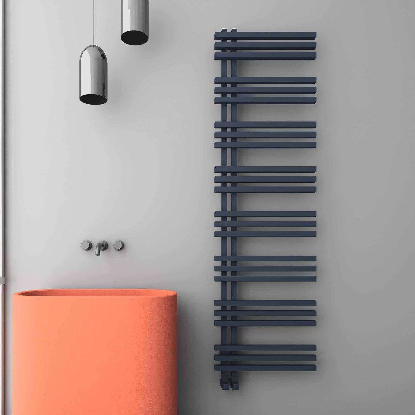 Carisa Terra Handtuchwärmer aus Aluminium, modernes Design, Anthrazit