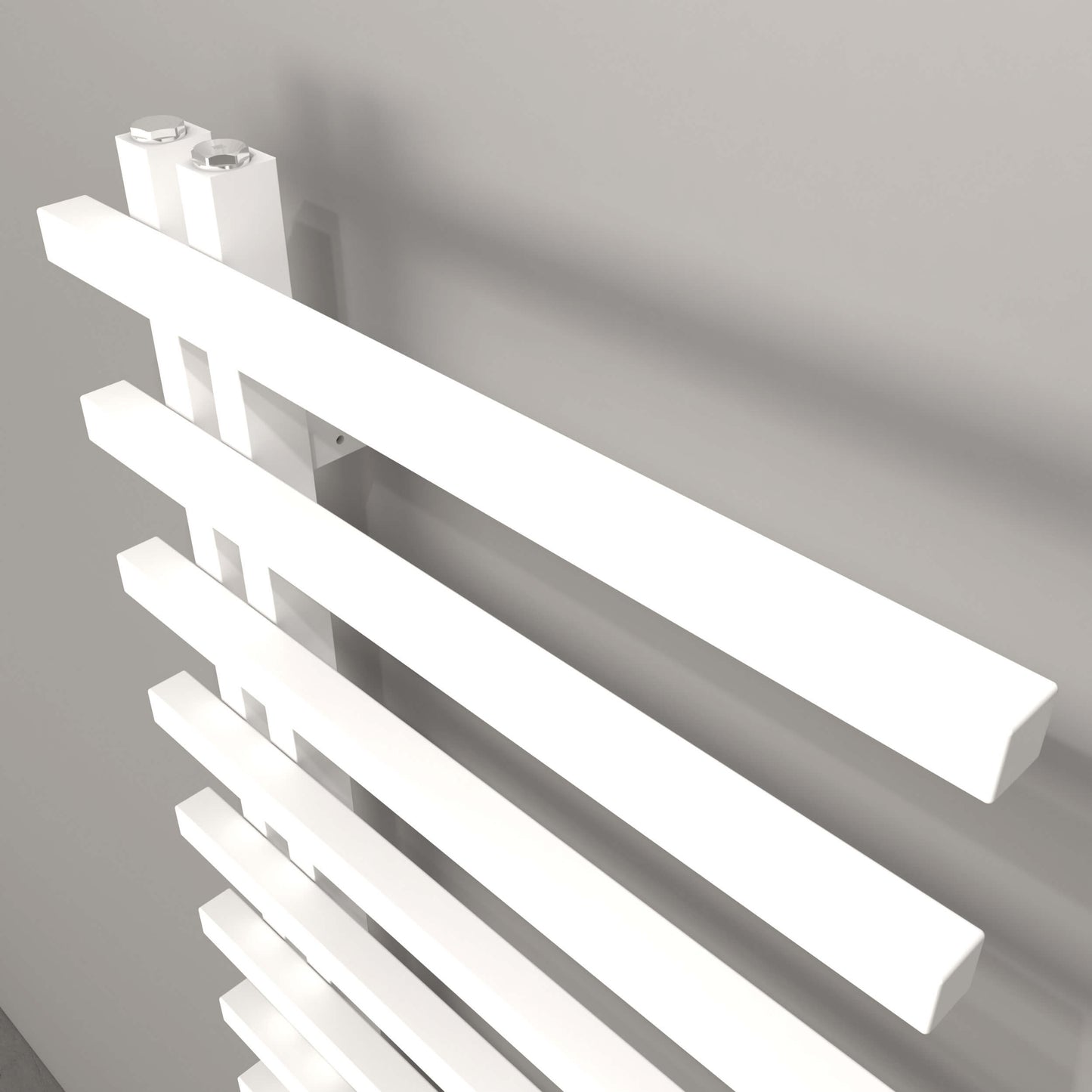 Carisa Terra L Handtuchwärmer aus Aluminium, modernes Design, Weiß
