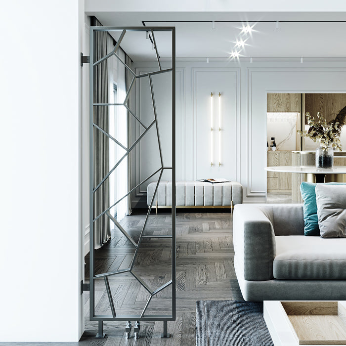 Carisa Tria Vertikaler Heizkörper aus Edelstahl, modernes Design, seidenmatt poliert