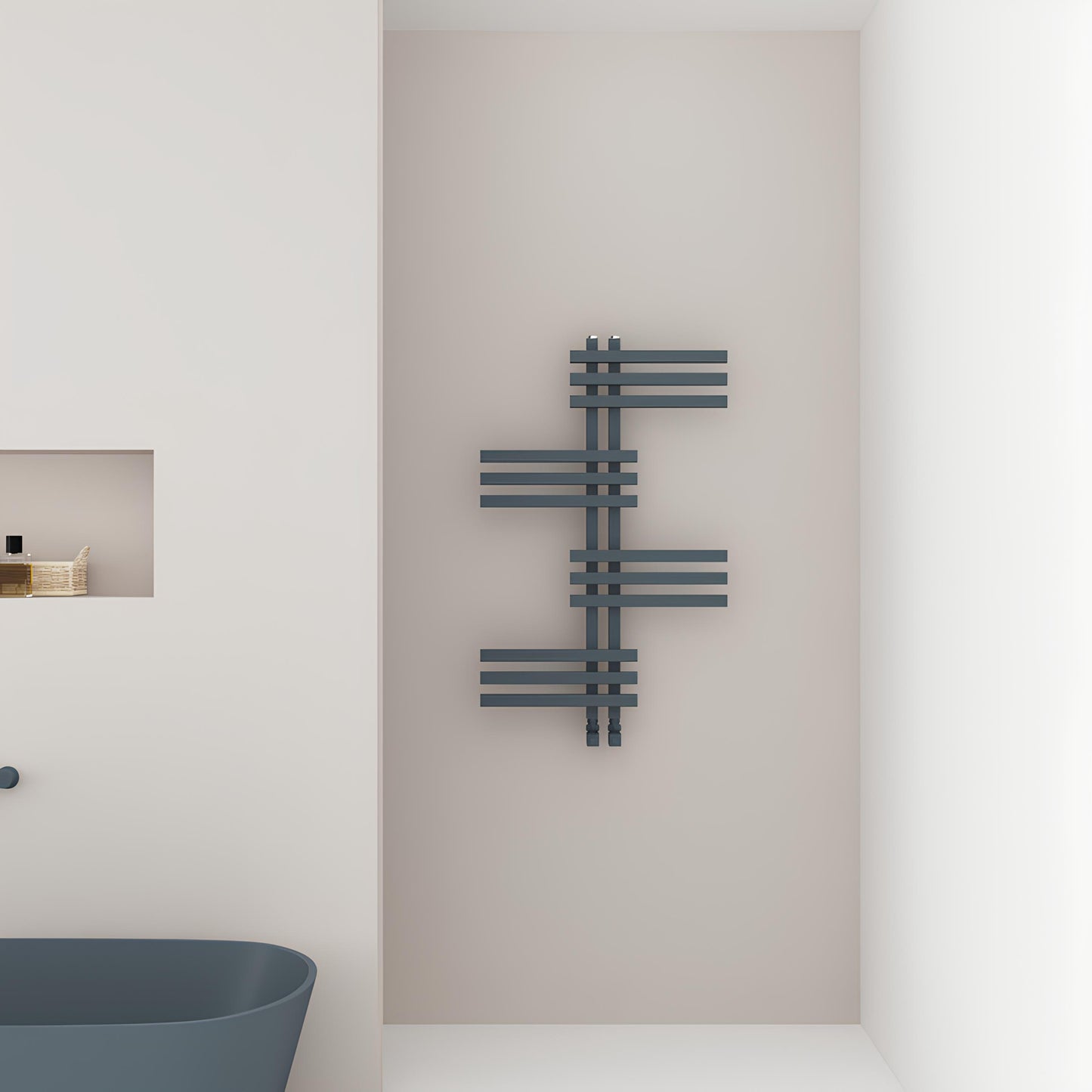 Carisa Unico Handtuchwärmer aus Aluminium, modernes Design, Anthrazit