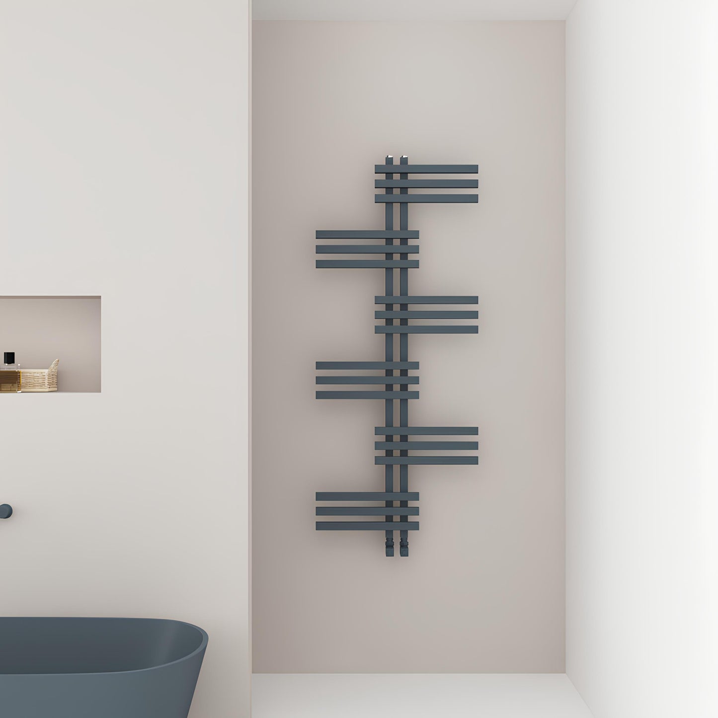 Carisa Unico Handtuchwärmer aus Aluminium, modernes Design, Anthrazit