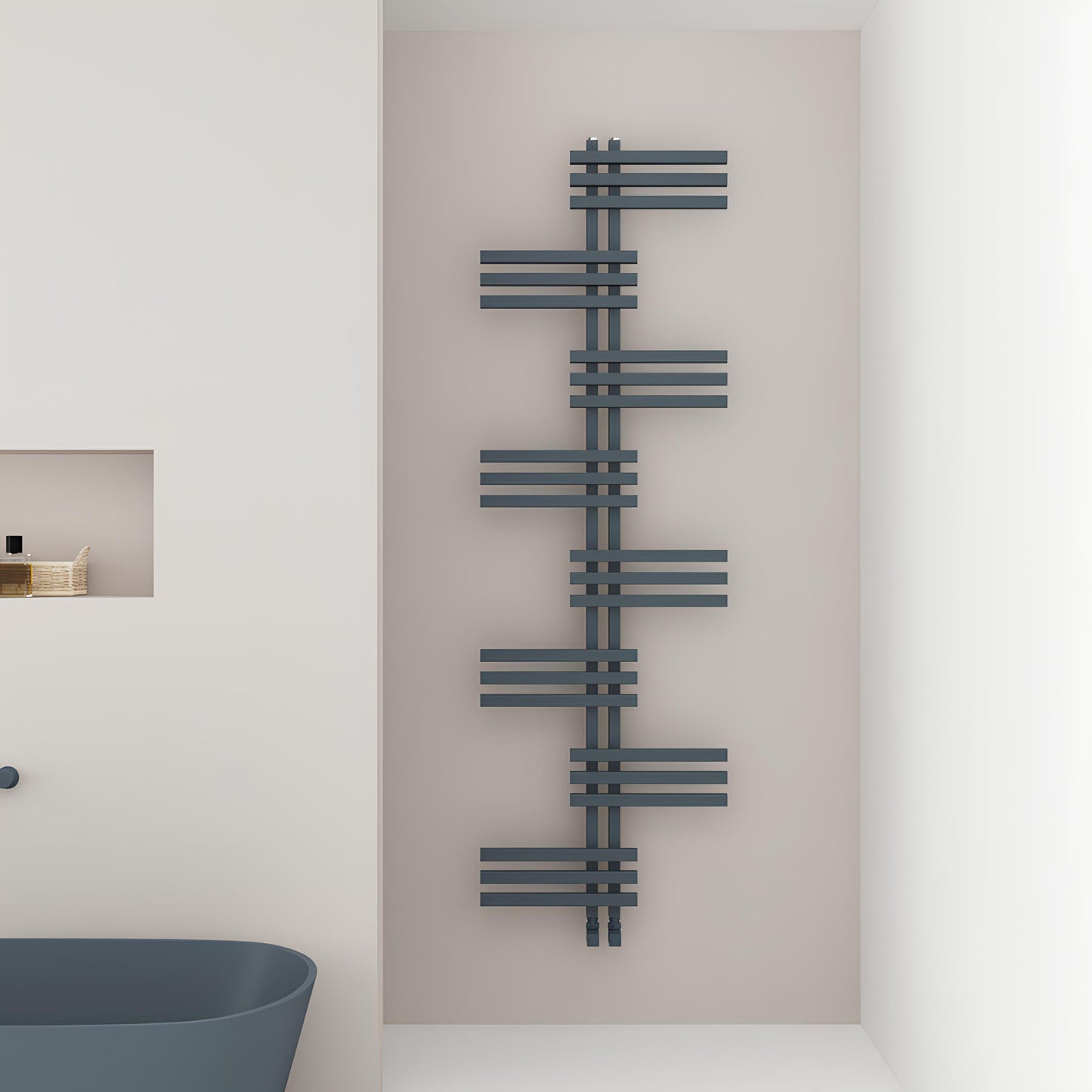 Carisa Unico Handtuchwärmer aus Aluminium, modernes Design, Anthrazit