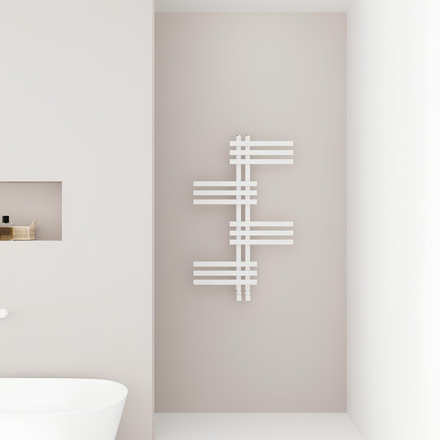 Carisa Unico Handtuchwärmer aus Aluminium, modernes Design, Weiß