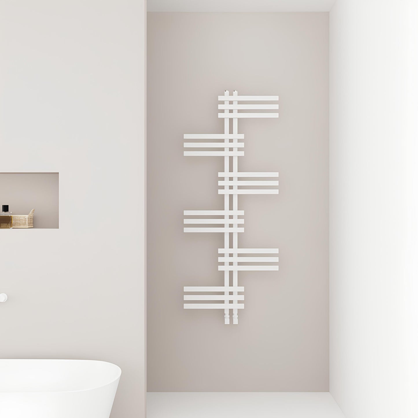 Carisa Unico Handtuchwärmer aus Aluminium, modernes Design, Weiß