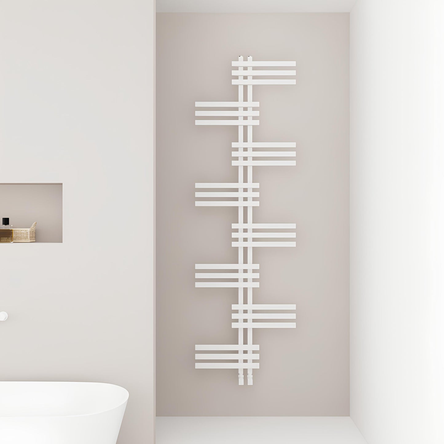 Carisa Unico Handtuchwärmer aus Aluminium, modernes Design, Weiß