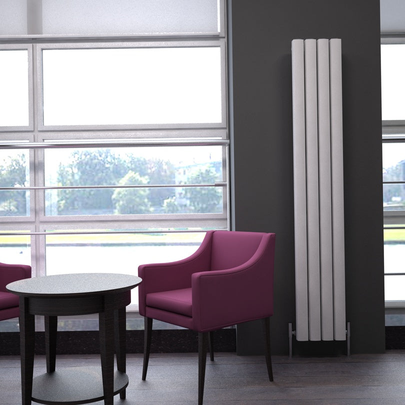 Carisa Vesta Vertikaler Aluminium-Heizkörper, modernes Design, Weiß