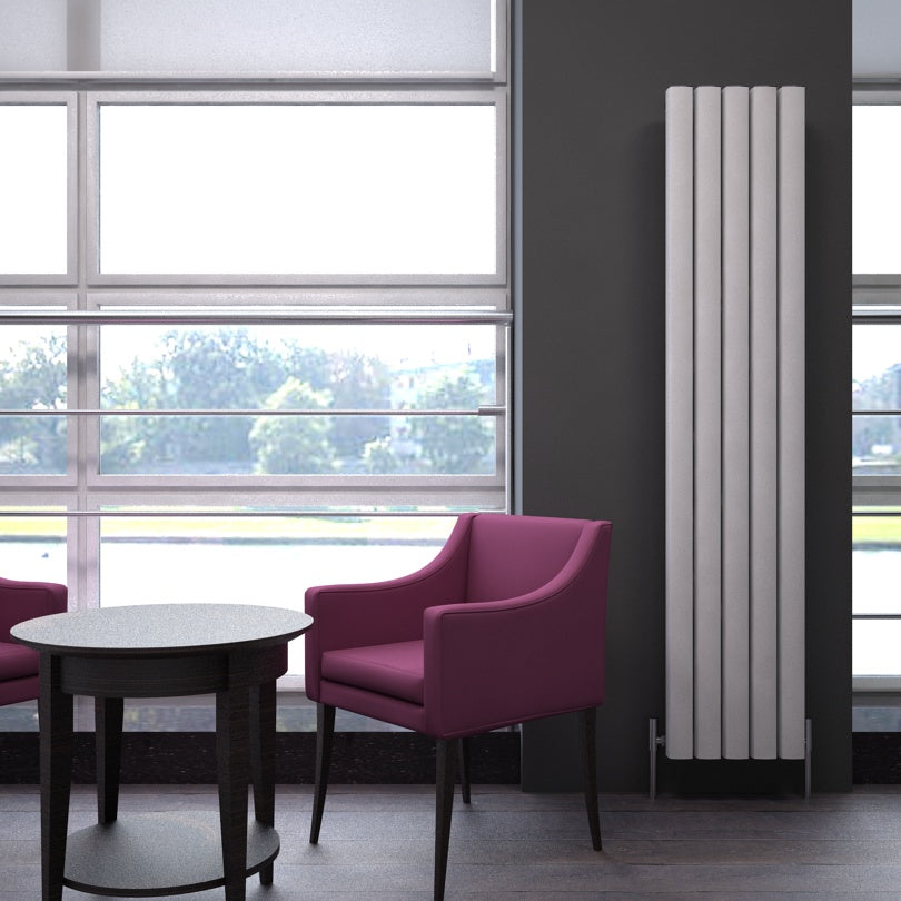 Carisa Vesta Vertikaler Aluminium-Heizkörper, modernes Design, Weiß