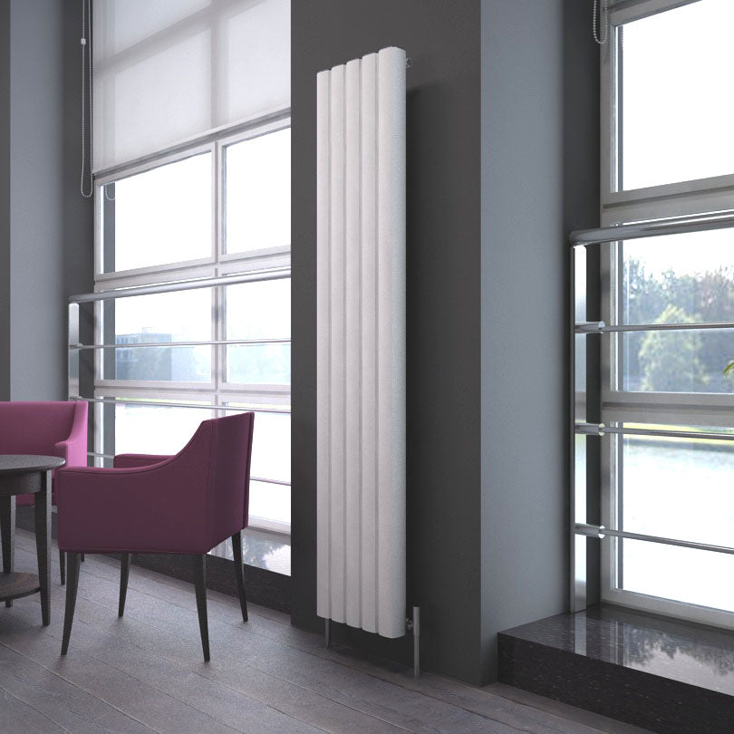 Carisa Vesta Vertikaler Aluminium-Heizkörper, modernes Design, Weiß