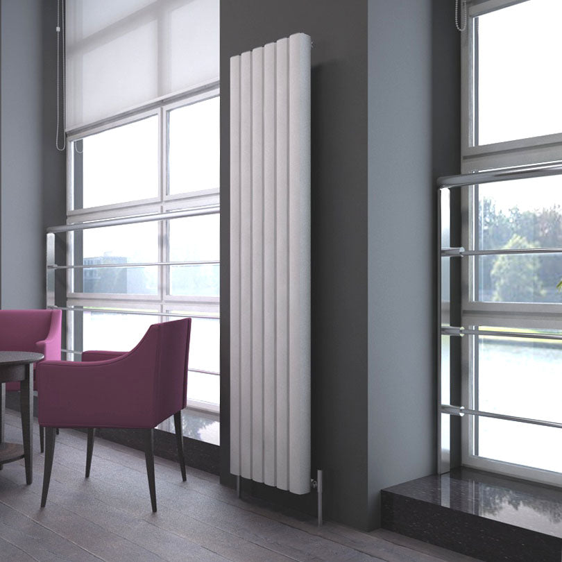Carisa Vesta Vertikaler Aluminium-Heizkörper, modernes Design, Weiß