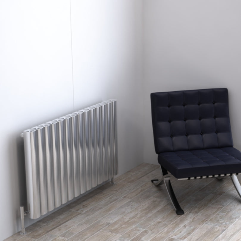 Carisa Vesta Horizontaler Aluminium-Heizkörper, modernes Design, poliert, eloxiert