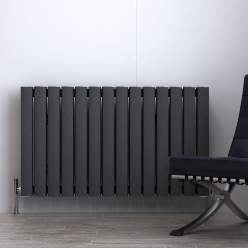Carisa Vesta Horizontaler Aluminium-Heizkörper, modernes Design, dunkelgrau
