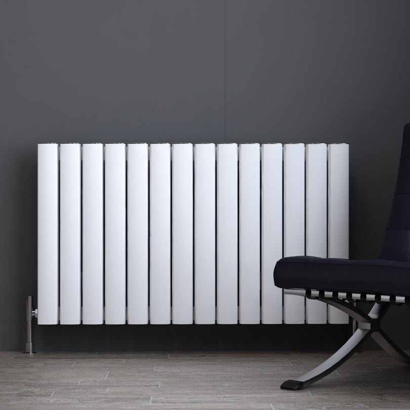 Carisa Vesta Horizontaler Aluminium-Heizkörper, modernes Design, Weiß