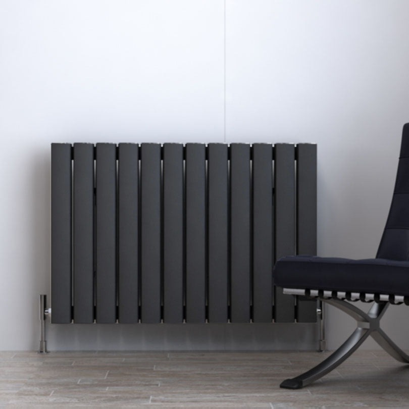 Carisa Vesta Horizontaler Aluminium-Heizkörper, modernes Design, dunkelgrau