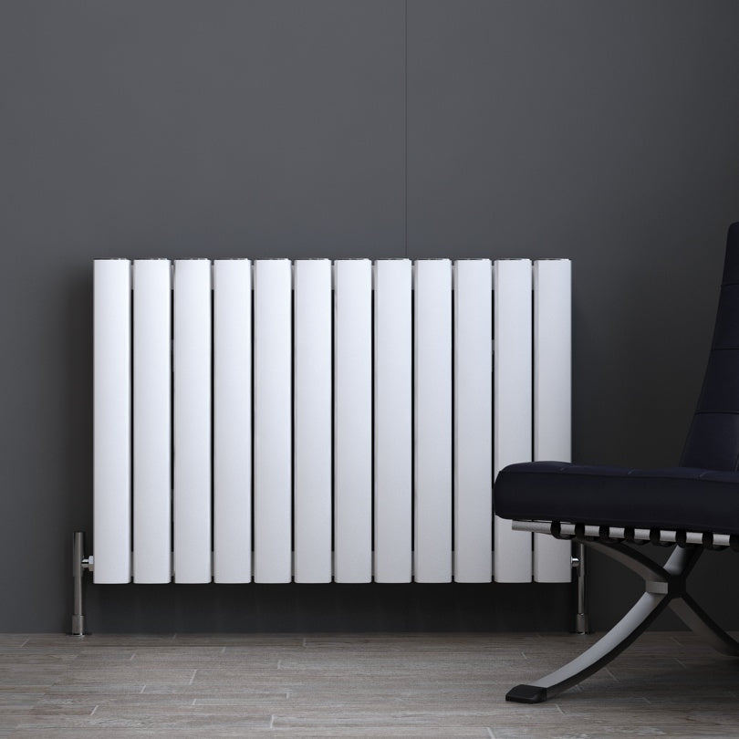 Carisa Vesta Horizontaler Aluminium-Heizkörper, modernes Design, Weiß