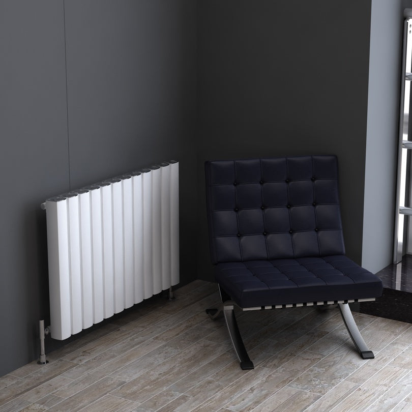 Carisa Vesta Horizontaler Aluminium-Heizkörper, modernes Design, Weiß