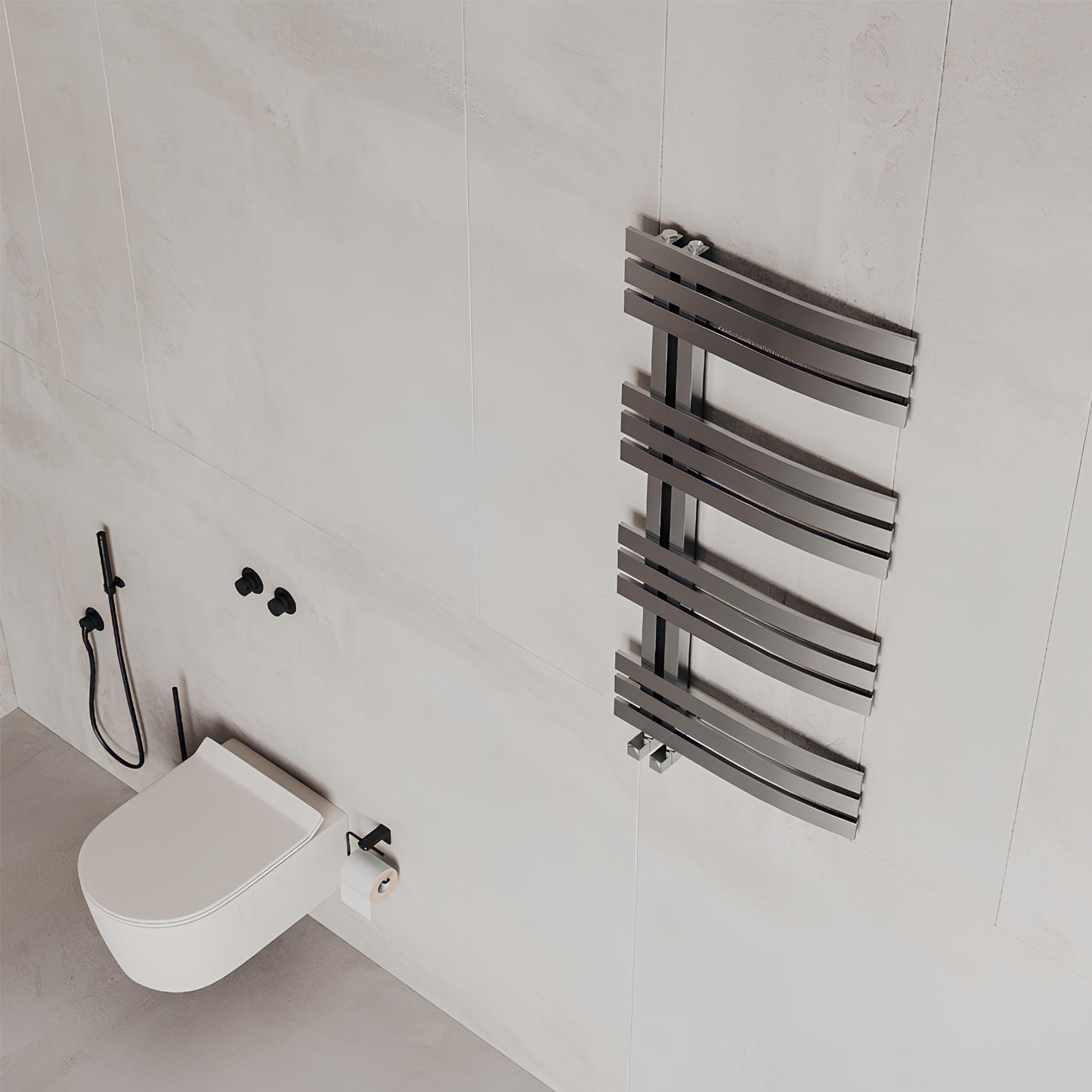Carisa Adore Handtuchwärmer aus Edelstahl, modernes Design, satiniert