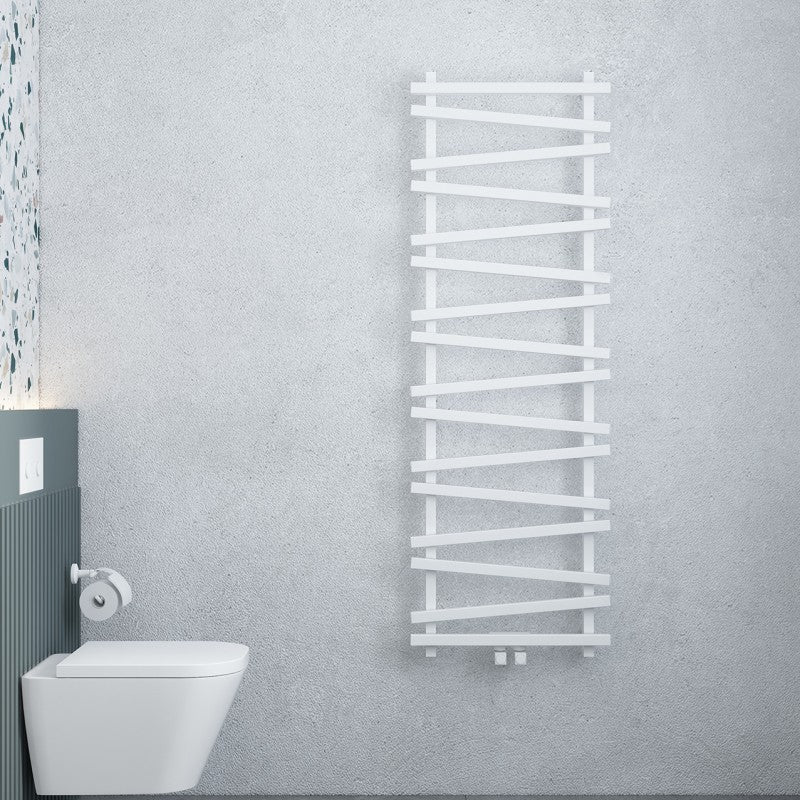 Carisa Vivek Handtuchwärmer aus Aluminium, modernes Design, Weiß