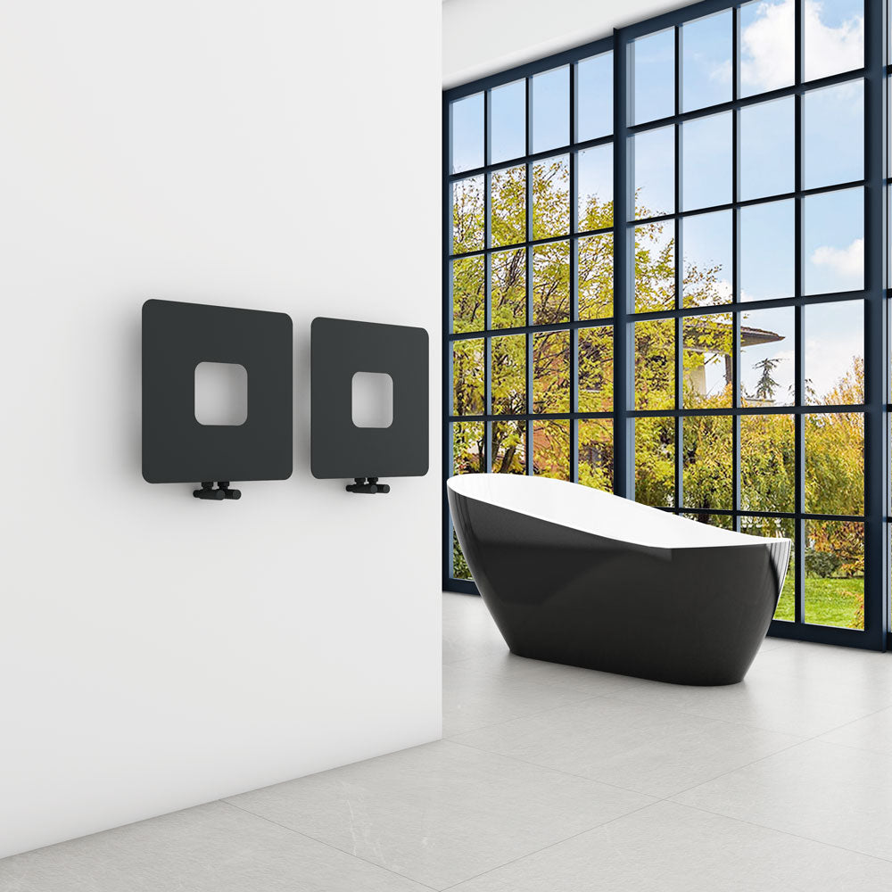 Carisa Dublin Slim Design-Heizkörper aus horizontalem Stahl, modernes Design, Anthrazit