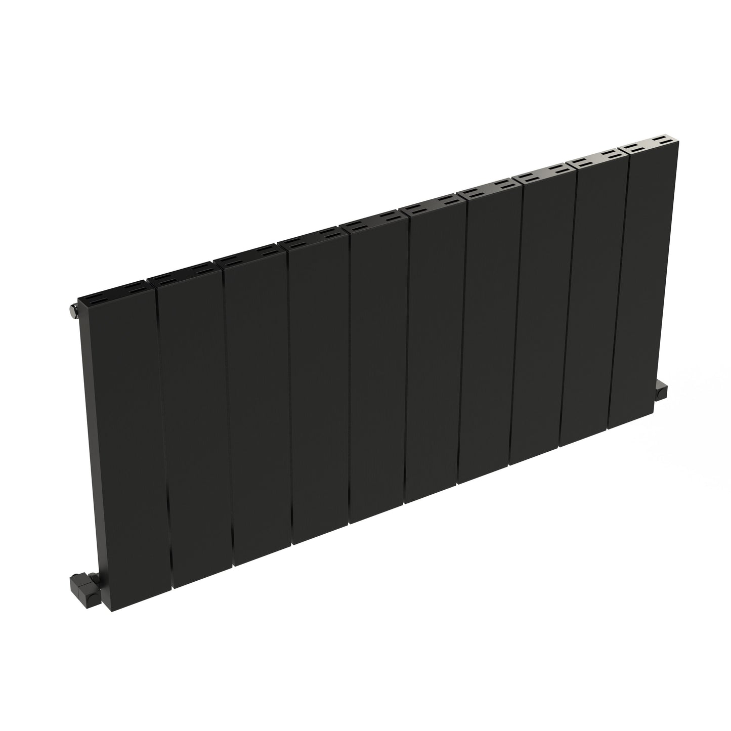 Carisa Elvino Horizontaler Aluminium-Heizkörper, modernes Design, Schwarz