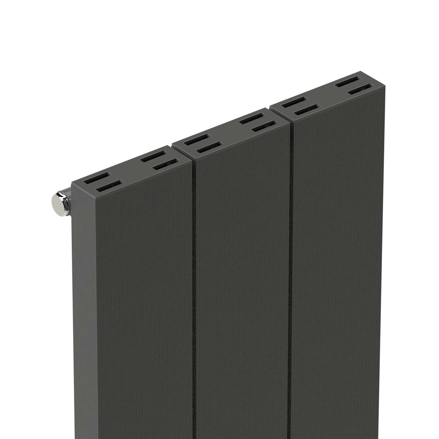 Carisa Elvino Vertikaler Aluminium-Heizkörper, modernes Design, dunkelgrau