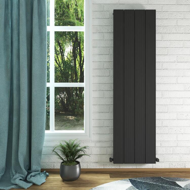 Carisa Elvino Vertikaler Aluminium-Heizkörper, modernes Design, dunkelgrau