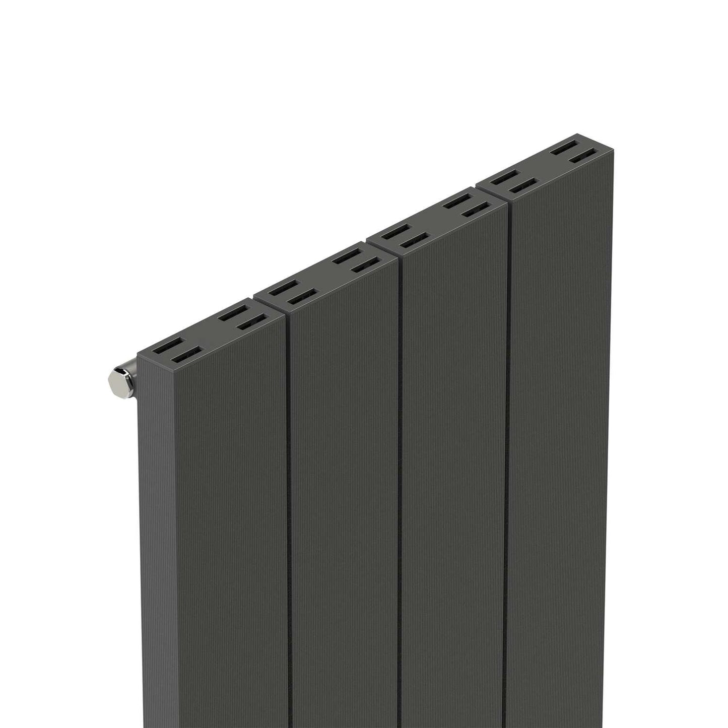 Carisa Elvino Vertikaler Aluminium-Heizkörper, modernes Design, dunkelgrau