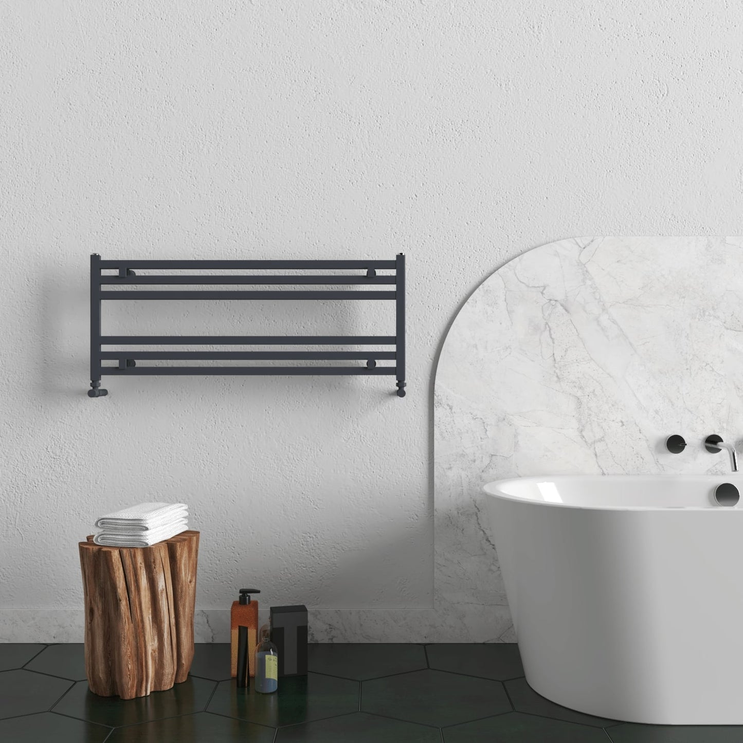 Carisa Fame H Handtuchwärmer aus Aluminium, modernes Design, Anthrazit