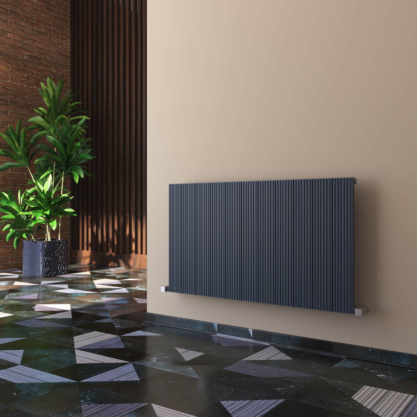 Carisa Monza Horizontaler Aluminium-Heizkörper, modernes Design, Anthrazit