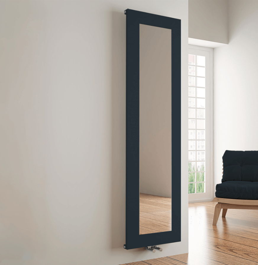 Vertikaler Aluminiumheizkörper Carisa Quadro, modernes Design, Anthrazit
