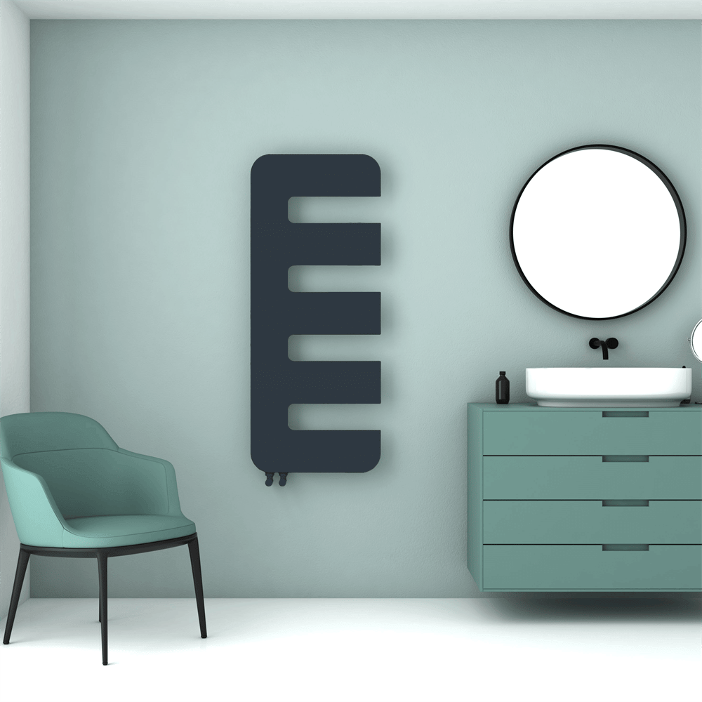 Carisa Rex Heizkörper, schlankes Design, vertikal, Stahl, modernes Design, Anthrazit