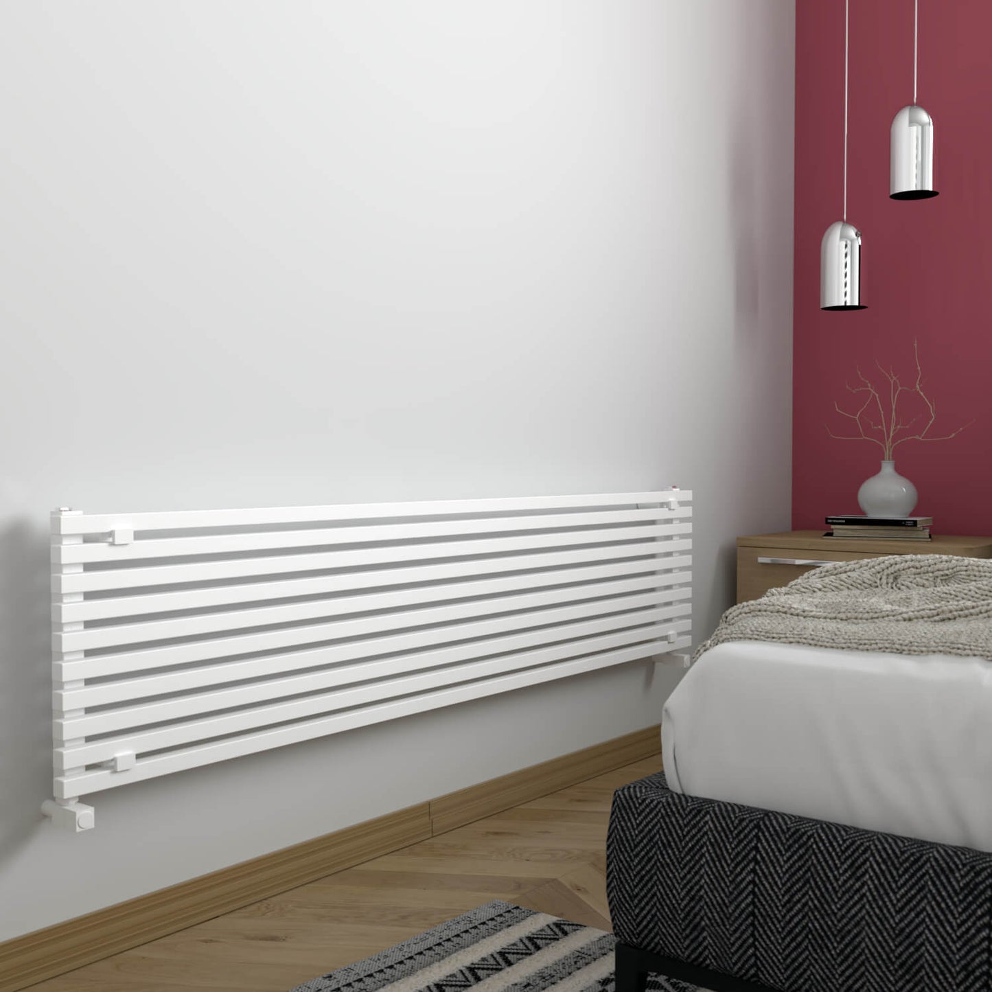 Carisa Sophia Xl Horizontaler Aluminiumheizkörper Modernes Design Weiß