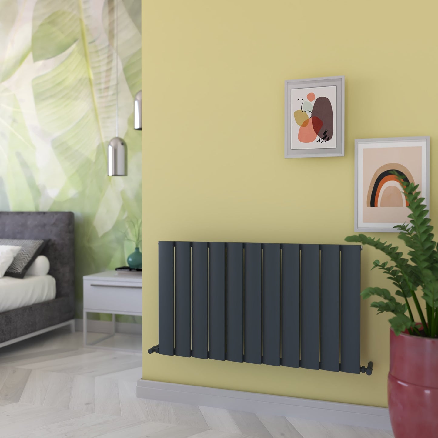 Carisa Step Aluminium-Heizkörper, horizontal, modernes Design, Anthrazit