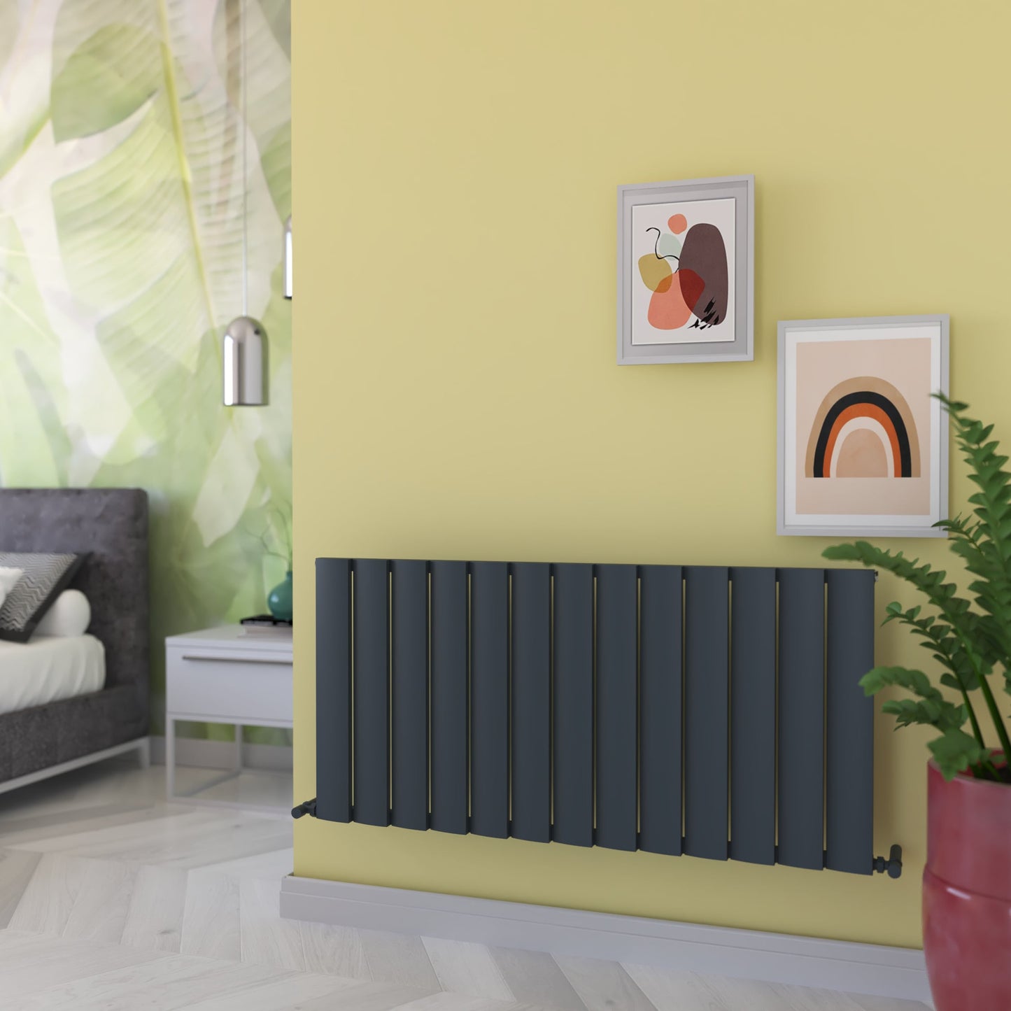 Carisa Step Aluminium-Heizkörper, horizontal, modernes Design, Anthrazit