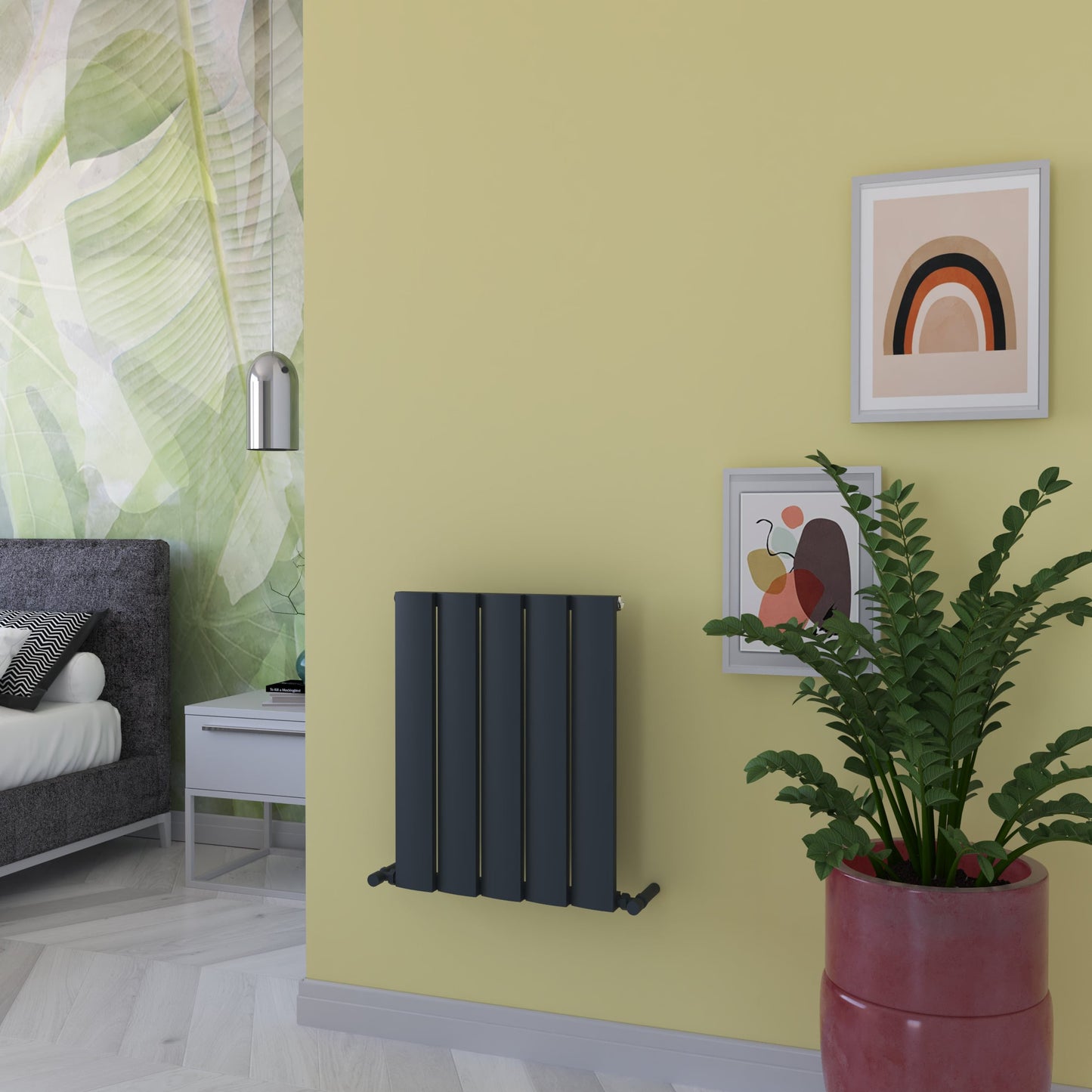 Carisa Step Aluminium-Heizkörper, horizontal, modernes Design, Anthrazit