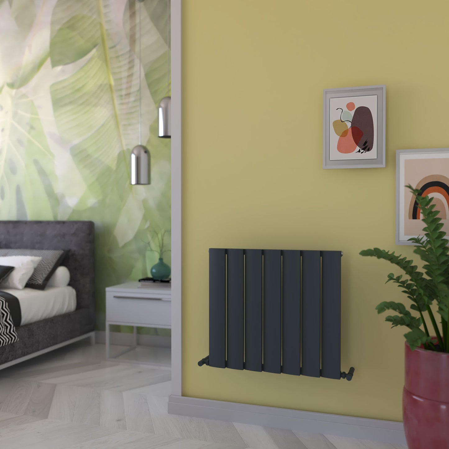 Carisa Step Aluminium-Heizkörper, horizontal, modernes Design, Anthrazit