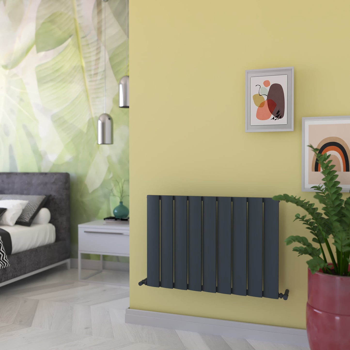 Carisa Step Aluminium-Heizkörper, horizontal, modernes Design, Anthrazit