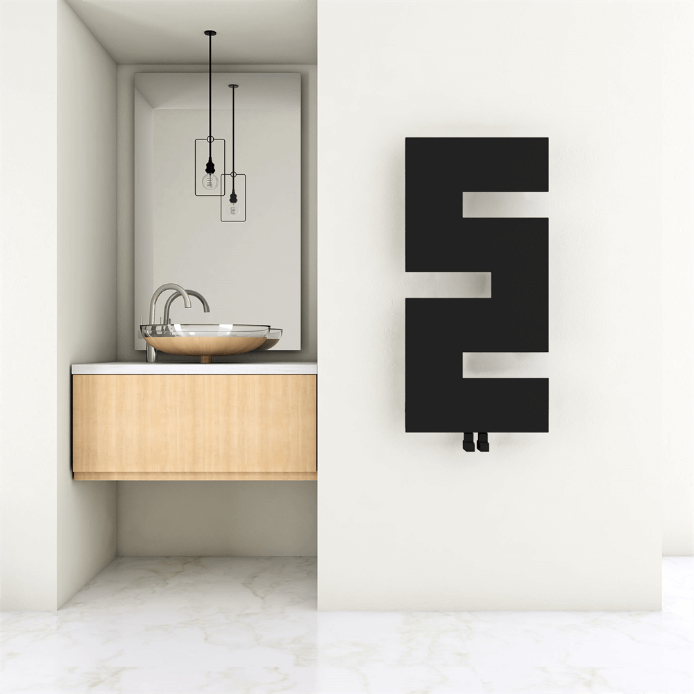 Carisa Stirling Slim Design-Heizkörper aus vertikalem Stahl, modernes Design, Schwarz