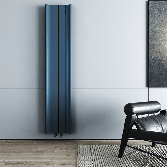 Carisa Burano Vertikaler Aluminium-Heizkörper, modernes Design, Anthrazit 