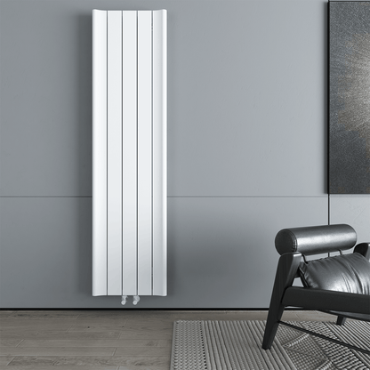 Carisa Burano Vertikaler Aluminium-Heizkörper, modernes Design, Weiß 