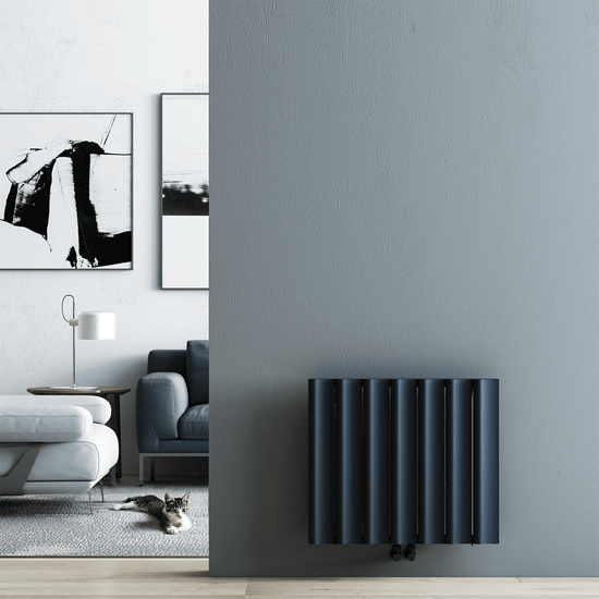 Carisa Burano S Horizontaler Aluminium-Heizkörper, modernes Design, Anthrazit 