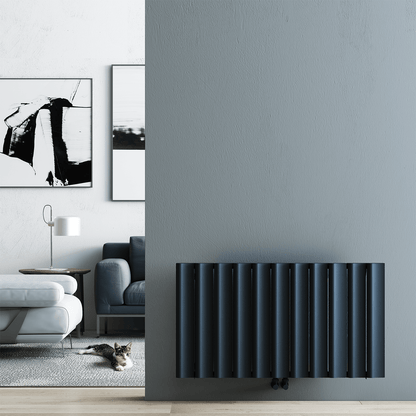 Carisa Burano S Horizontaler Aluminium-Heizkörper, modernes Design, Anthrazit 