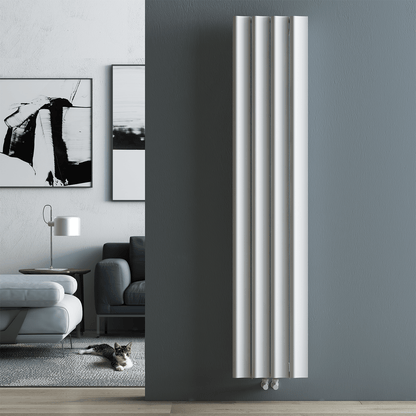 Carisa Burano S Vertikaler Aluminium-Heizkörper, modernes Design, Weiß 